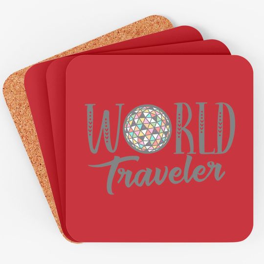 World Traveler Coasters,  Epcot , Epcot Ball Coasters, Disney Coasters, Drinking Around The World Coasters, Colorful Disney Coasters