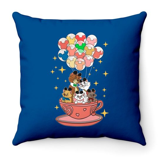 Mickey Balloon Aristocats Teacup Disney Couple Throw Pillows