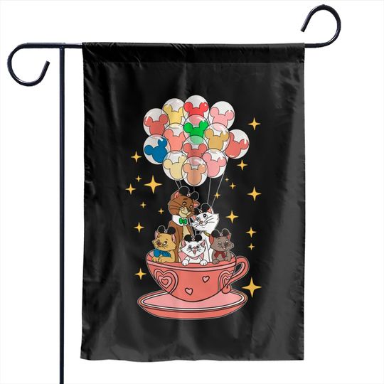 Mickey Balloon Aristocats Teacup Disney Couple Garden Flags