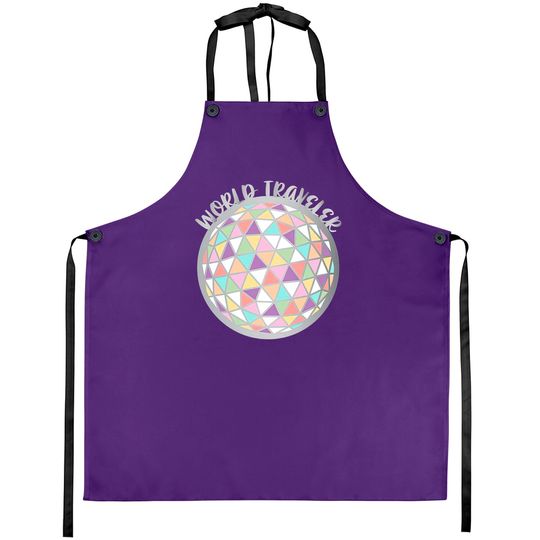 World Traveler Epcot Ball Aprons, Disney Aprons, Drinking Around The World Aprons, Colorful Disney Aprons