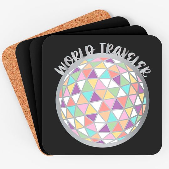 World Traveler Epcot Ball Coasters, Disney Coasters, Drinking Around The World Coasters, Colorful Disney Coasters