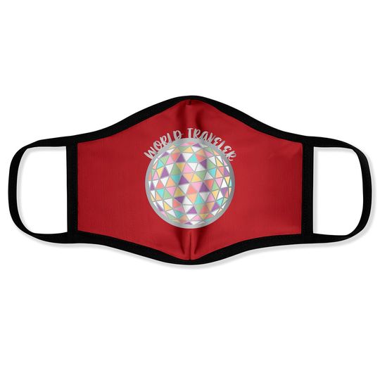 World Traveler Epcot Ball Face Masks, Disney Face Masks, Drinking Around The World Face Masks, Colorful Disney Face Masks