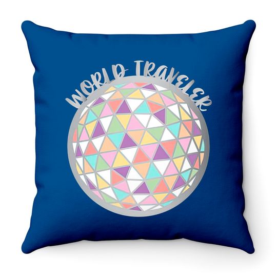 World Traveler Epcot Ball Throw Pillows, Disney Throw Pillows, Drinking Around The World Throw Pillows, Colorful Disney Throw Pillows