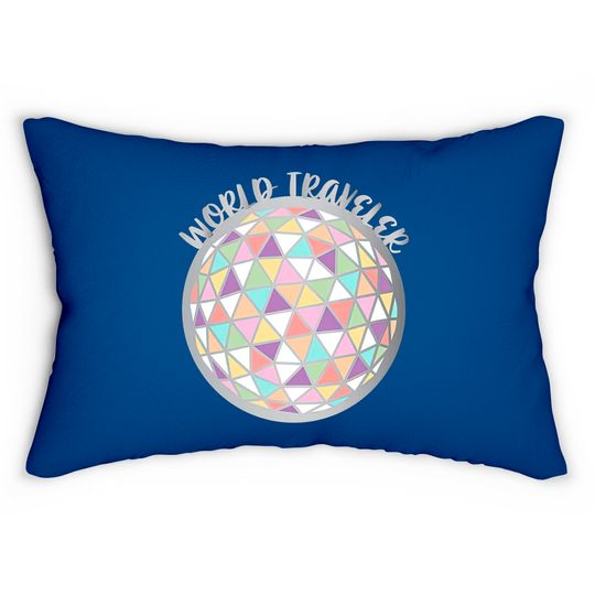 World Traveler Epcot Ball Lumbar Pillows, Disney Lumbar Pillows, Drinking Around The World Lumbar Pillows, Colorful Disney Lumbar Pillows