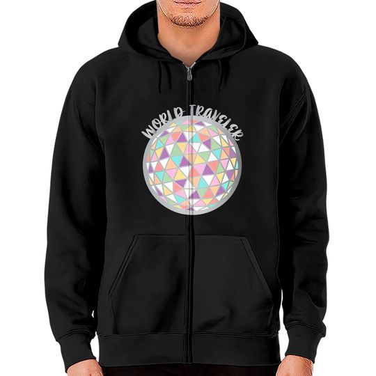 World Traveler Epcot Ball Zip Hoodies, Disney Zip Hoodies, Drinking Around The World Zip Hoodies, Colorful Disney Zip Hoodies