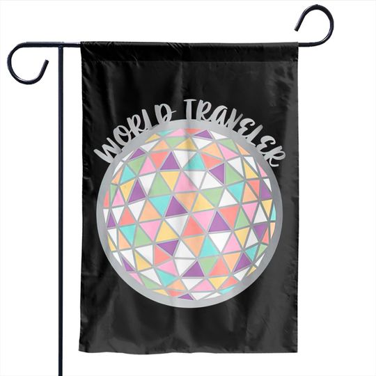 World Traveler Epcot Ball Garden Flags, Disney Garden Flags, Drinking Around The World Garden Flags, Colorful Disney Garden Flags
