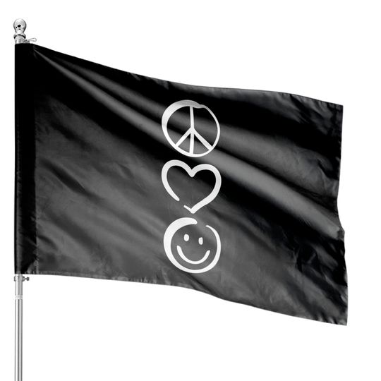 Peace Love and Happiness House Flags