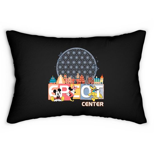 Vintage Epcot Lumbar Pillows, Disney Epcot Lumbar Pillows, Epcot Center Lumbar Pillows