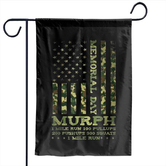USA Flag Camo Murph Challenge Memorial Day WOD Workout 2021 Garden Flags