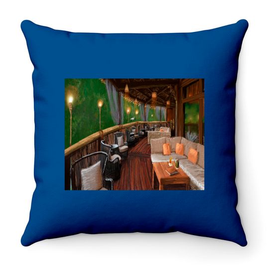 Tiki Lounge Balcony - Disneys Animal Kingdom - Throw Pillows
