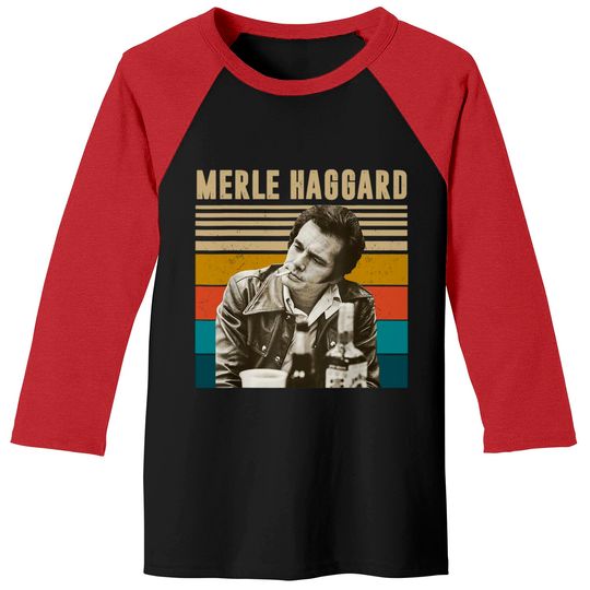 Retro Outlaw Music Vintage Merle Haggard American Baseball Tees