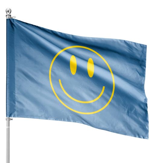 Yellow Happy Smiley Face House Flags