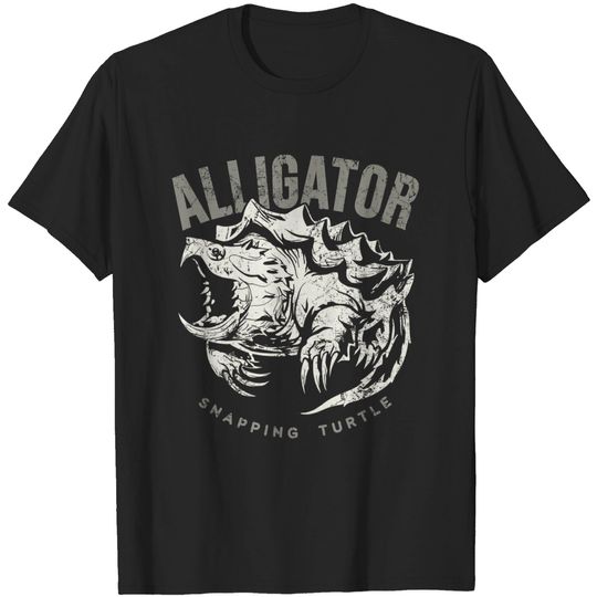 Discover Alligator snapping turtle, vintage design for reptile lovers T-Shirt