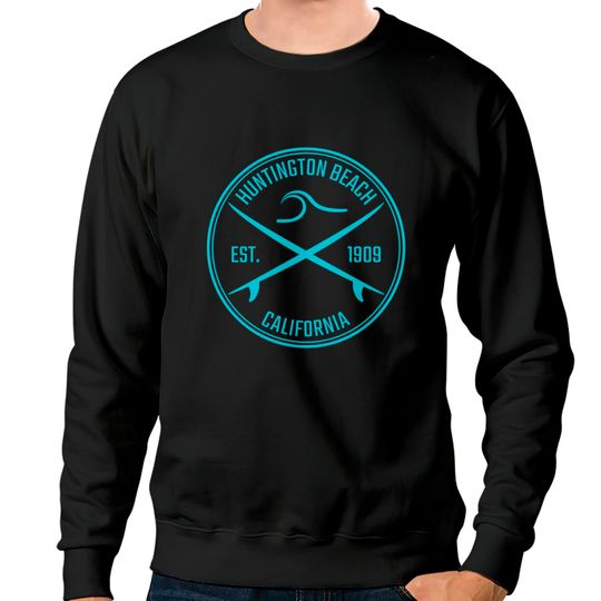 Huntington Beach California Surfer Pullover Sweatshirts