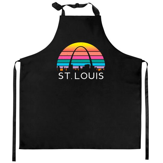 St Louis Missouri Gateway Arch Retro Mississippi Kitchen Aprons