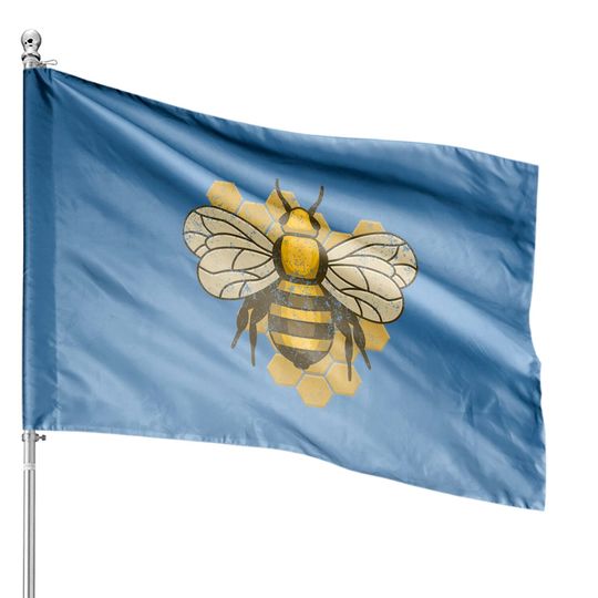 Retro Beekeeper Beekeeping Bumblebee Save The Bees House Flags