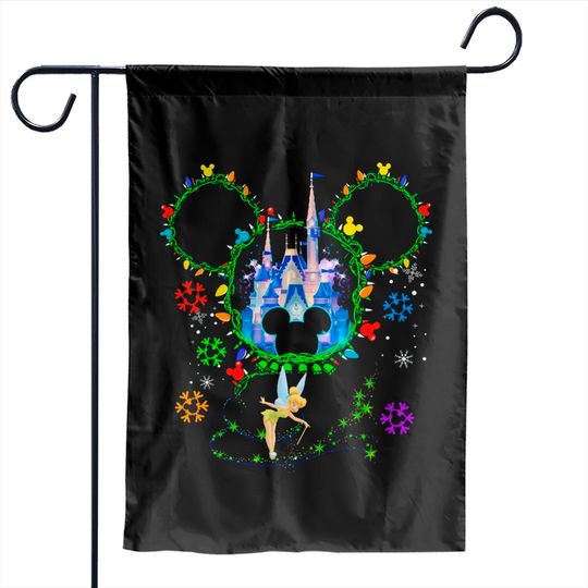 Magic Kingdom Disney Christmas Family Matching Garden Flags