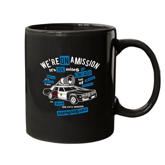 Blues Brothers On A Mission, Bluesmobile, Inspired By The 1980 Movie - Blues Brothers Movie - Mugs