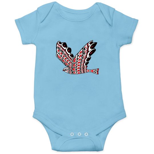 Pacific Northwest Red Tail Hawk Native American Style Onesies