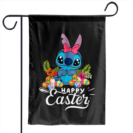 Stitch Happy Easter Disney Garden Flags