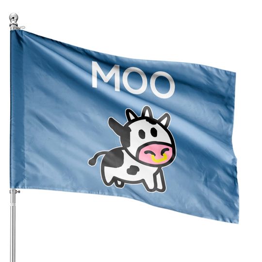 Moo Cow - Funny Farmer cow for adults kids boys and girls House Flags