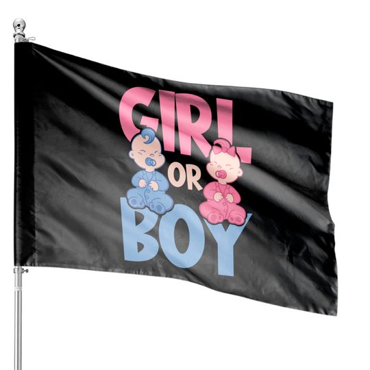 Pink Or Blue Party Pregnancy - Girl Or Boy Gender Reveal Pullover House Flags