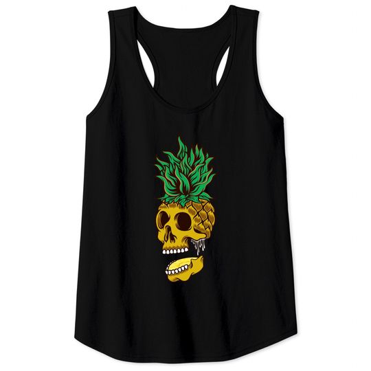 Halloween Aloha Pineapple Skull Hawaiian Tank Tops