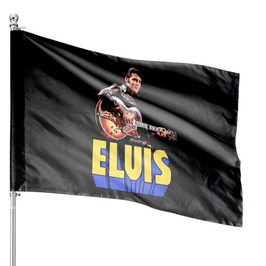 Elvis Presley Official Guitar Portrait House Flags