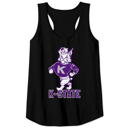 Vintage Willie the Kansas State Wildcat Mascot - Kansas State - Tank Tops