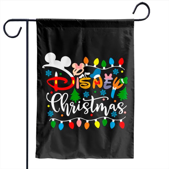 Disney Christmas Light Garden Flags