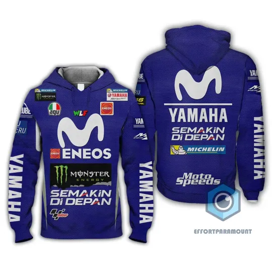 Discover Yamaha Moto Grand Prix Valentino Rossi MotoGP 3D Racing Uniform Hoodie