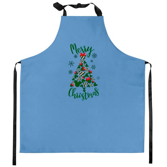 Christmas Tree, Disney Christmas Family Kitchen Aprons, Christmas matching Kitchen Aprons
