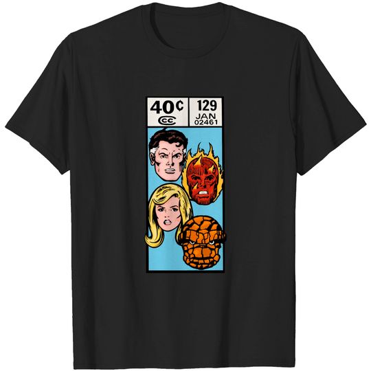 Fantastic Four corner box art (light blue) - Fantastic Four - T-Shirt