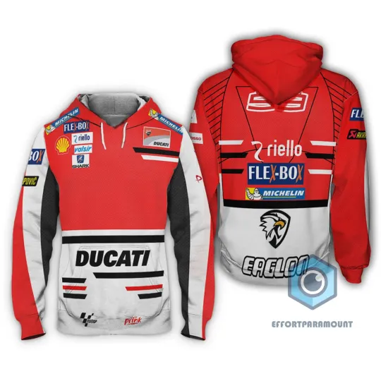 Discover Ducati Moto Grand Prix Alex Rins MotoGP 3D Racing Uniform Hoodie