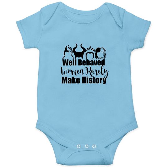 Women Rarely Make History - Villain Disney Onesies, Villain Disney Onesies, Villain Onesies, Wicked Disney Onesies, Disney Family Onesies, Gift Idea