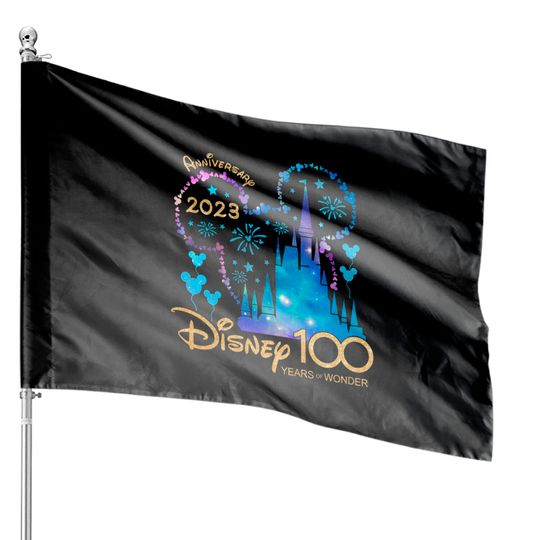 Disney 100th Anniversary House Flags, Disney 100 Year of Wonder Anniversary House Flags