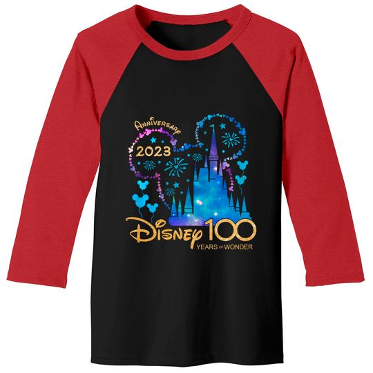 Disney 100th Anniversary Baseball Tees, Disney 100 Year of Wonder Anniversary Baseball Tees