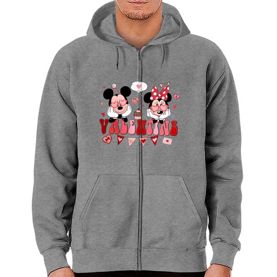 Discover Disney Valentine Zip Hoodies, Mickey and Minnie Valentine Zip Hoodies