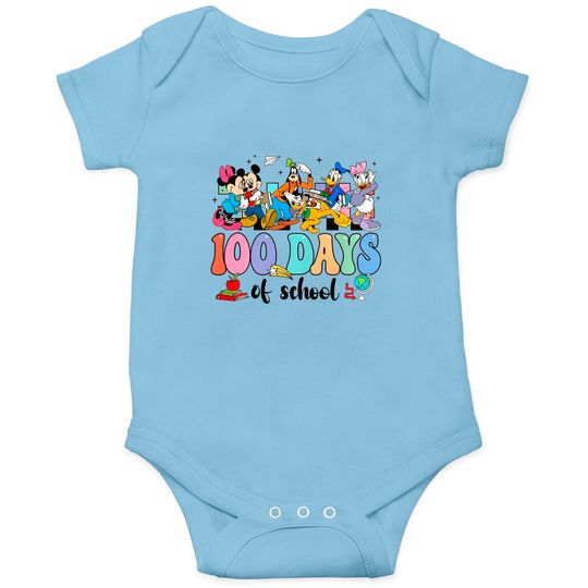 Disney 100 Days Of School Onesies, Mickey and Friends