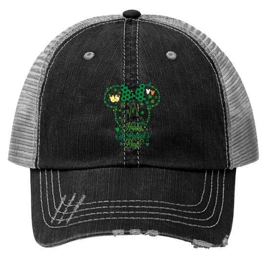 Happy St Patricks Day Disney Trucker Hats, Patricks Mouse Ears Castle Trucker Hats, Disney St Patty's Day