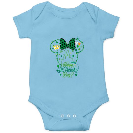 Happy St Patricks Day Disney Onesies, Patricks Mouse Ears Castle Onesies, Disney St Patty's Day