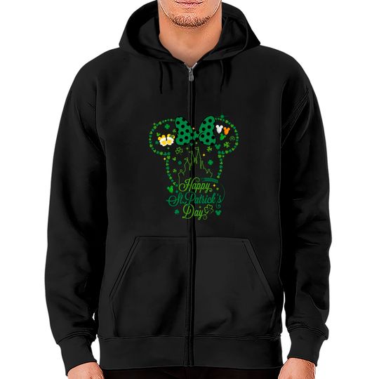 Happy St Patricks Day Disney Zip Hoodies, Patricks Mouse Ears Castle Zip Hoodies, Disney St Patty's Day