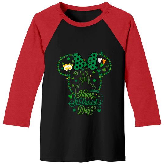 Happy St Patricks Day Disney Baseball Tees, Patricks Mouse Ears Castle Baseball Tees, Disney St Patty's Day