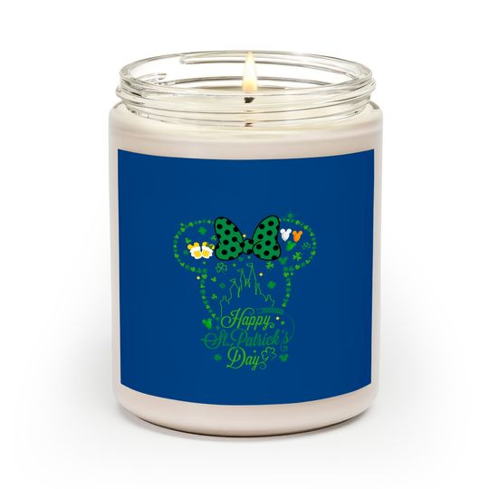 Happy St Patricks Day Disney Scented Candles, Patricks Mouse Ears Castle Scented Candles, Disney St Patty's Day