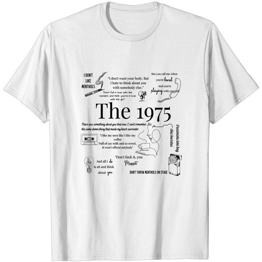 The 1975 Mixed Lyric T-Shirt The 1975 Lyrics Hoodie, The 1975 Fan Merch T-Shirt