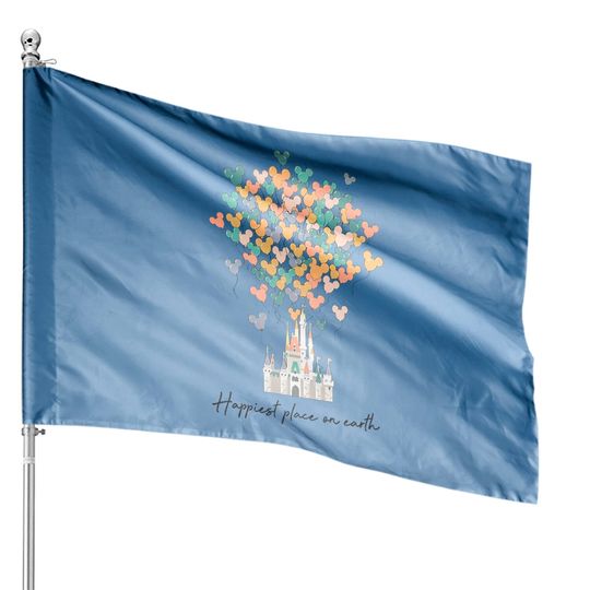 Happiest Place on Earth House Flags, Disney Comfort Color House Flags, Disney Balloon House Flags