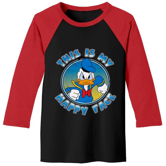 Disney Donald Duck DuckTales This Is My Happy Face Baseball Tees