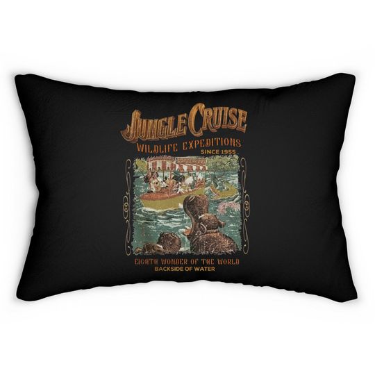 Vintage Disney Jungle Cruise Ride Lumbar Pillows, WDW Disney Vacation, Magic kingdom Lumbar Pillows