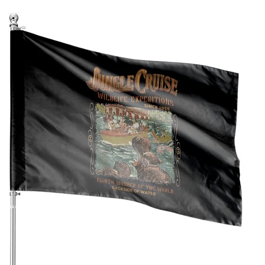 Vintage Disney Jungle Cruise Ride House Flags, WDW Disney Vacation, Magic kingdom House Flags