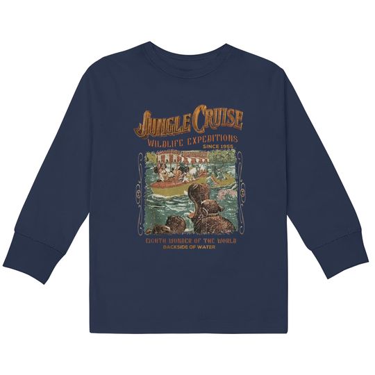 Vintage Disney Jungle Cruise Ride Kids Long Sleeve T-Shirts, WDW Disney Vacation, Magic kingdom Kids Long Sleeve T-Shirts